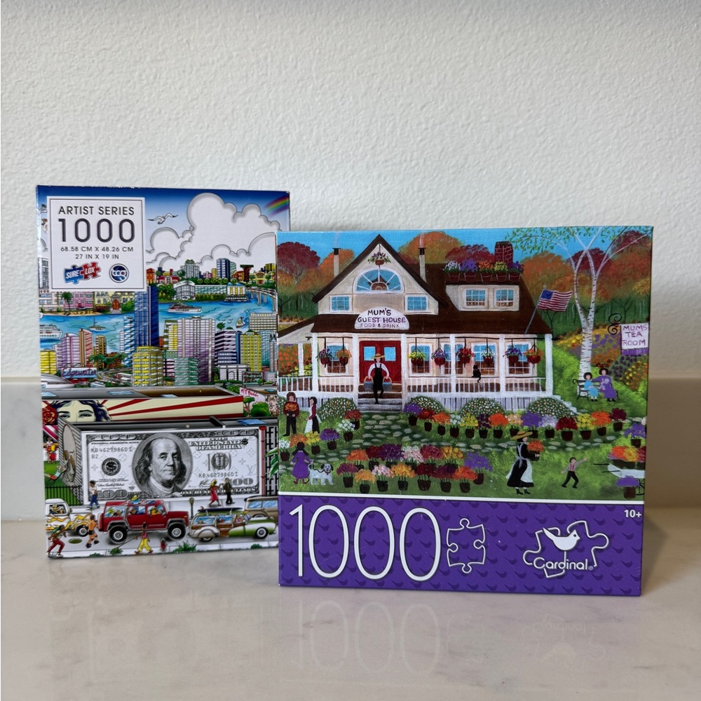 Set of 2 Puzzles, City to Country, 1000 pieces